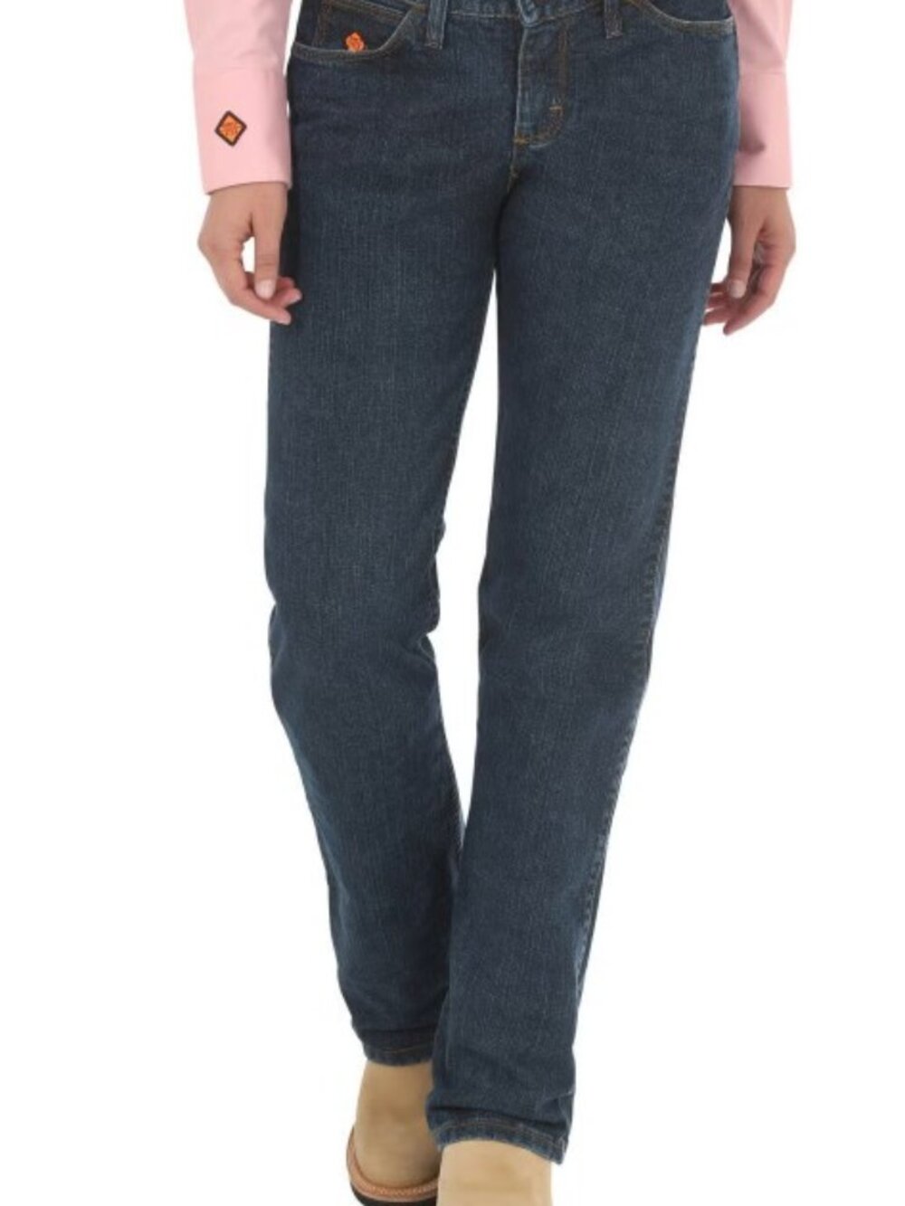 Western Workwear Wrangler FR Blue Jeans 100% Cotton 10FRW10CH Women's size 17x34